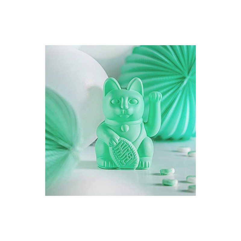 Donkey Products Waving Cat, Plastic, Mint, 15 x 10.5 x