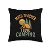 Math Teacher Camping Tent Retro Style Throw Pillow