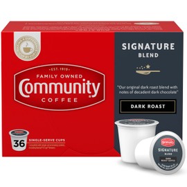 Community Coffee Signature Blend, Dark Roast Coffee Pods, Compatible with Keurig 2.0 K-Cup Brewers, 36 Count (Pack of 1)