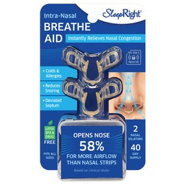 SleepRight Intra-Nasal Breathe Aid - Breathing Aids for Sleep - Nasal Dilator - 40 Day Supply