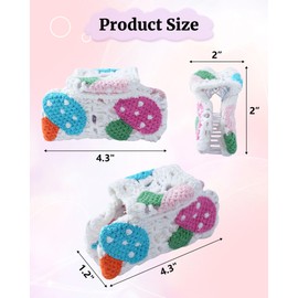 WELROG 2Pcs Larger Crochet Hair Claw Clips - Knitted Strawberry Hair Clips for Women Girls Non-Slip Jaw Clips