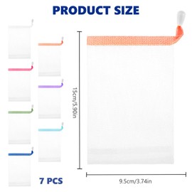7 Pcs Soap Bag for Shower, Double-Layer Mesh Bag, 10 x 15 cm Mesh Soap Saver Pouch, Mesh Soaps Pouch Saver with Drawstring for Shower Washing Foaming Soaps