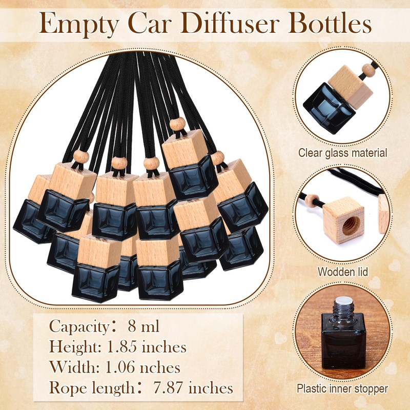 DaisyInner 30 Sets Car Diffuser Bottles Empty Bulk Hanging Car