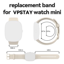 VPSTAY ALW1 Watch Mini Silicone Replacement Bands Straps Compatible Watch, Quick Release Bands Watch (White)