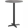 LANC 30" Round Gray Laminate Table Top With Base -
