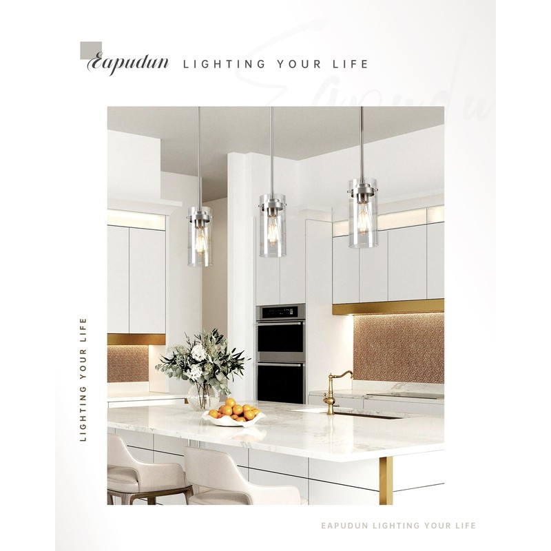 EAPUDUN Pendant Light (2 Packs), Kitchen Lights Ceiling Hanging, Kitchen
