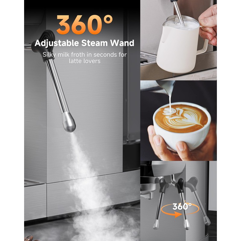 AMZCHEF Espresso Machine 20 Bar – Professional Coffee Maker with