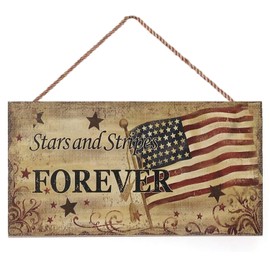 MAIYUAN 4th of July Wooden Plaque Hanging Signs Wall Decorations,Americana Independence Day Party Decorations (DLR-05)