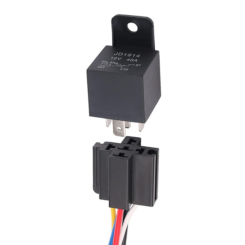 JUTOSU 5 Pole Relay, In-Car Relay, SPDT Relay Socket with