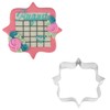 R&M Square Plaque Tinplated Frame Cookie Cutter 4.25-Inch, Silver