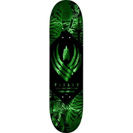 Powell Peralta Skeleton Flight Skateboard Deck, Green Foil, 8.5" x 32.08"