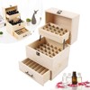Gdrasuya10 Essential Oil Storage Box Organizer, 3 Layers Durable Wood
