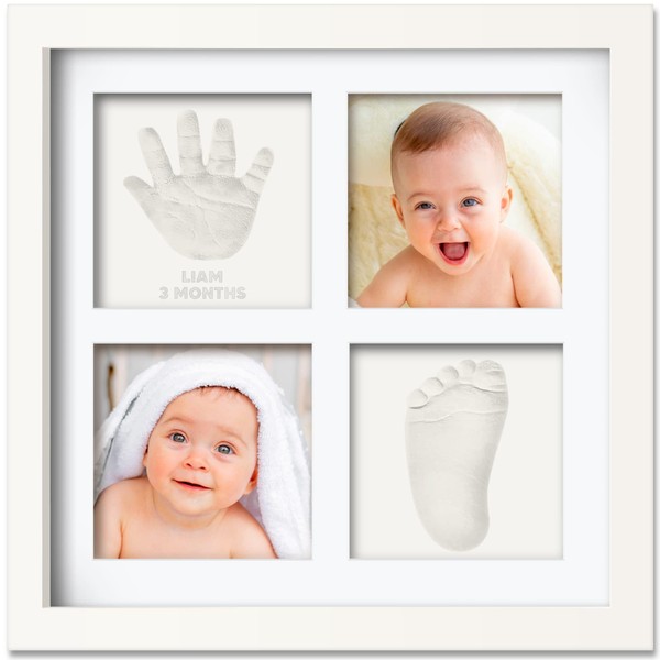 Baby Hand and Footprint Kit - Baby Footprint Kit, Baby Hand & Footprint Makers, Newborn Baby Handprint Footprint Keepsake Frame, Baby Registry Search, Baby Girl Gifts, Baby Boy Gifts (Alpine White)