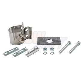 GlowShift 1-3/4"-2" Clamp-On Wideband Air/Fuel Ratio Gauge Oxygen Sensor Bung Adapter - M18 x 1.5mm Female Thread Fitting - Exhaust Gasket for Leak-Proof Seal - No Weld Design - Stainless Steel