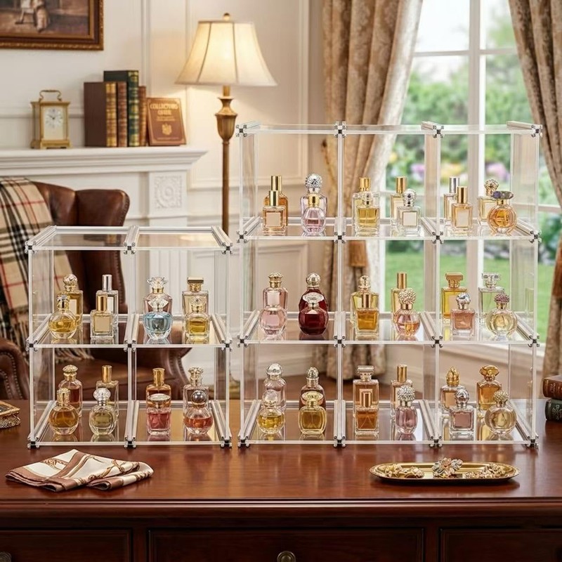 Open-Front Acrylic Desktop Display Case with Sturdy Aluminum Frame, Easy-Access