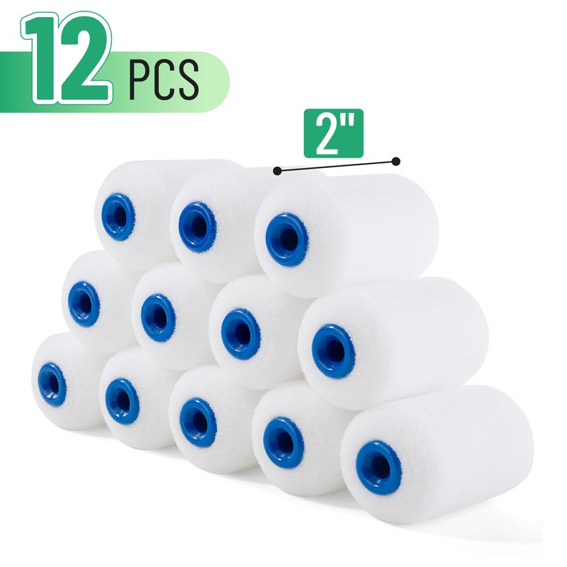 Bates Choice Foam Paint Roller Covers, 2", 12 Pack, High