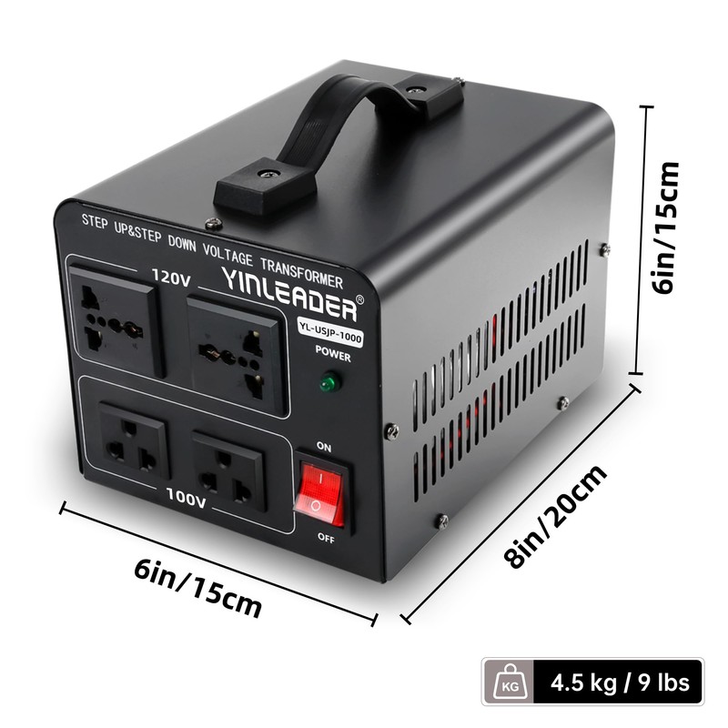 Yinleader 1000W US 120V to 100V JP Japan Voltage Converter