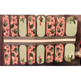 Unbranded Color Nail Polish Strips, 16ct. Cutie Mint And Pink Cactus READ DESCRIPTION