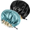 2PCS Satin Sleep Cap,Adjustable Double-Sided Sleep Bonnet,Bonnet Cap for Sleep