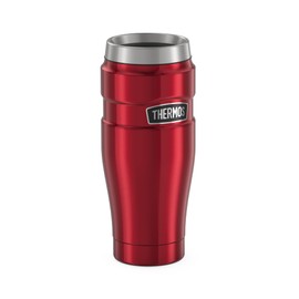 Thermos Thermobecher Stainless King, Kaffeebecher to go Edelstahl rot 470ml, Isolierbecher spülmaschinenfest, dicht, 4002.248.047, Tea to Go 7 Stunden heiß, 18 Stunden kalt, BPA-Free