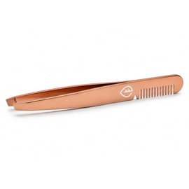 The Little Eco Company Tweezers with Brow Comb, Precision Slant Tip, Stainless Steel