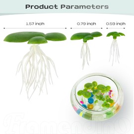 Framendino, 72 Pack Artificial Floating Duckweed Plant Plastic Fake Simulation Plants (3 Size)