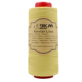 9KM DWLIFE Kevlar Cord, Load Capacity 152.4 lbs (70 kg), 152 M, Kite Line, 100% Kevlar Fiber, Blade, High Strength, Lightweight, Low Stretch, UV Protection, Kite Line, Kite Line, Kevlar Line, Outdoor Fishing, Assist Line, Tent Rope, Hiking, Yellow (150 k