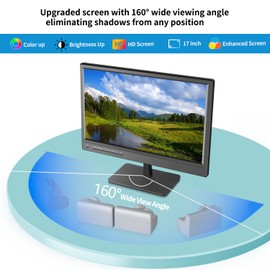 Jexiop 17inch TV,Small Flat Screen TV with ATSC Digital Tuner-HDMI &USB Port in-Dual Power-12 Volt Charger Cable and AC Power Suitable-for Caravan,Kitchen,Bedroom