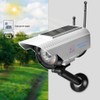 Solar Power LED Fake Camera Outdoor Security Surveillance Silver Dummy