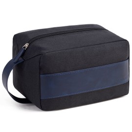 Vorspack Toiletry Bag for Men - Large Dopp Kit for Travel Water Resistant Travel Bag for Toiletries Accessories Lightweight Toiletries Bag - Black&Blue