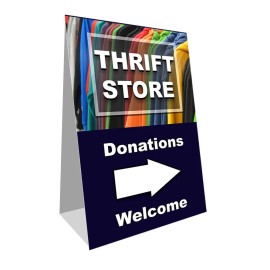 Vista Flags Thrift Store Donations Welcome Economy A-Frame Sign