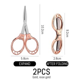 NIDHFG 2 Pieces Of Folding Scissors, Portable Scissors, Stainless Steel Scissors, Handmade Accessories, Multi-Function Scissors.