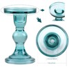 GMWD 3 Pcs Glass Candle Holder Set Clear, Green Candlesticks