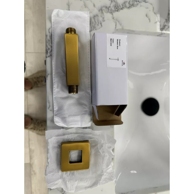 Royal 4" Square Ceiling Mount Shower Arm and Flange -