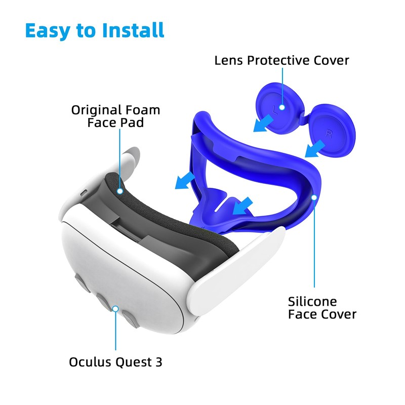 Relohas Deluxe VR Accessories for Meta Quest 3, Safe 2