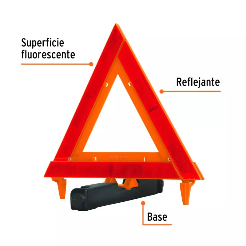 Truper Triángulo De Seguridad Truper®, De Plástico, 29 Cm, 10943