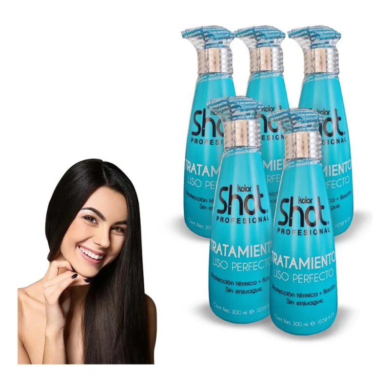 Kit Tratamiento Liso Protector De Calor + Keratina 5 Pzas