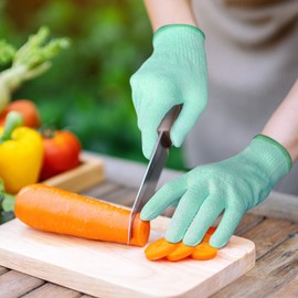 Evridwear Cut Resistant Gloves Food Grade Level 5 Kitchen Safety Protection (Small, Green)