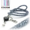 CKB LTD Grey Sparkle Lanyard Rhinestone Silver Glitter Crystal Gems
