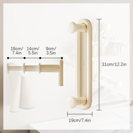 WEZCHUGHAOL Genérico Organizador de Perchas Ajustable Multifuncional, Organizador de Perchas Retráctil, Organizador de Perchas Ahorro de Espacio, para Dormitorio, Baño, Aseo, Balcón (Gris)