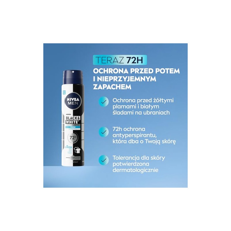 NIVEA MEN Black&White 48H Invisible Fresh Antitranspirant Spray für Herren