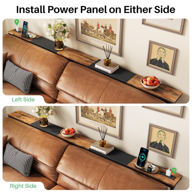 76.9" Narrow Console Table with Power Outlet for Living Room