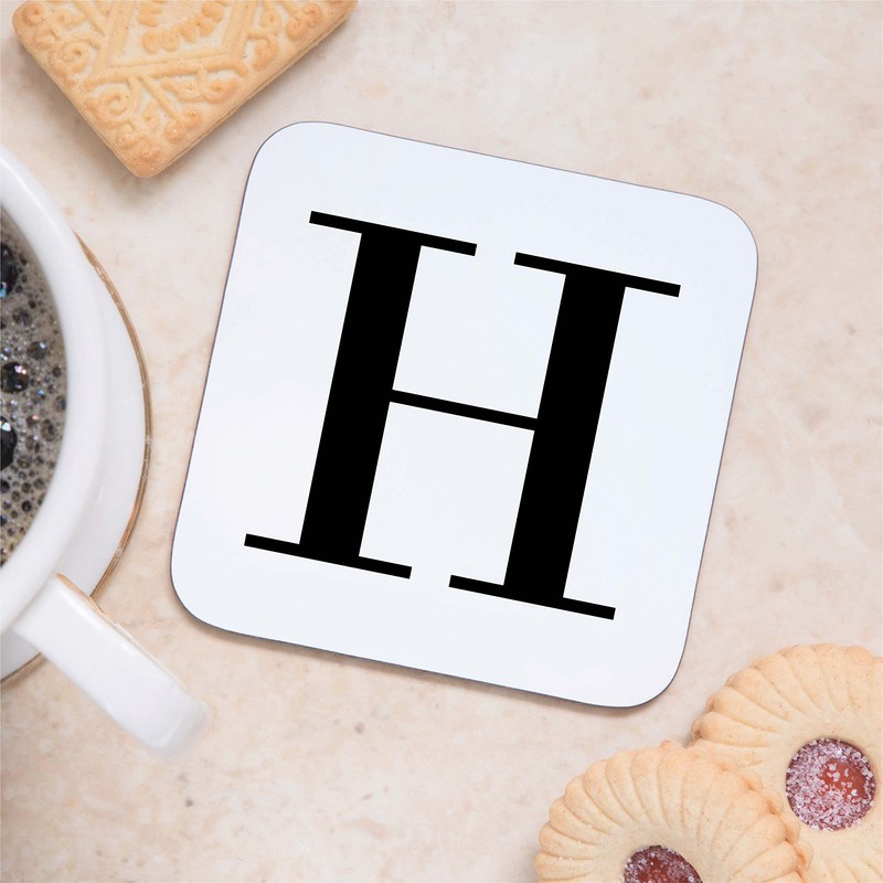 Alphabet Initial Letter Wooden Drinks Coaster Mat Gift