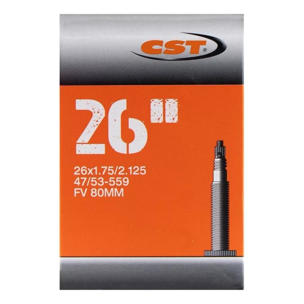CST Cámara 26x1.75/2.125 Cst P/ Bicicleta Válvula Francesa 80mm Tipo