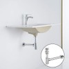 Silver, Solid Brass Bathroom Sink Drain Kit, Adjustable Bottle Trap,