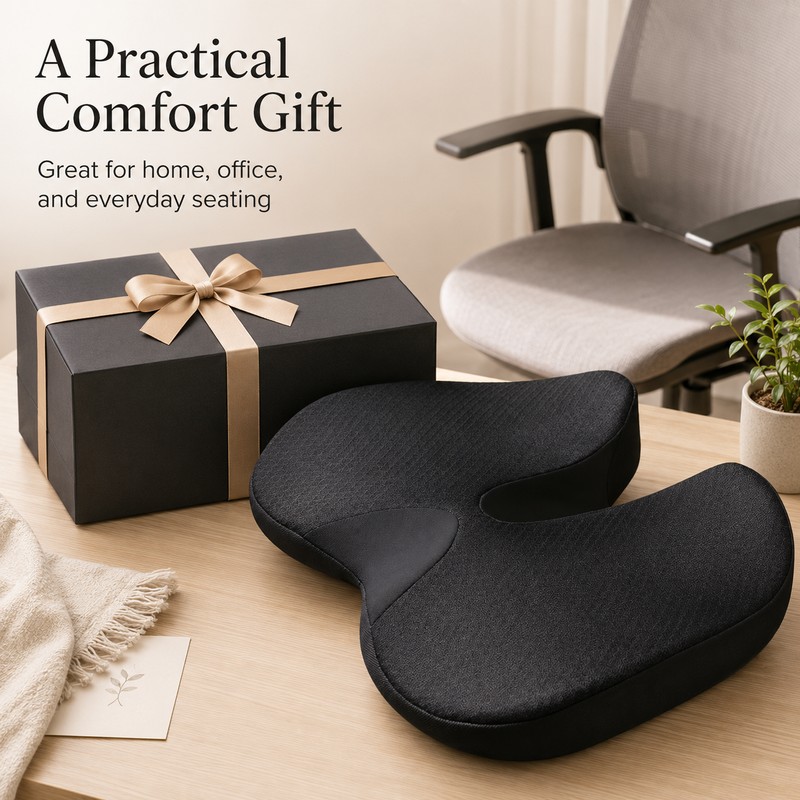 Memory Foam Seat Cushion for Chair Comfort – Non-Slip U-Shaped