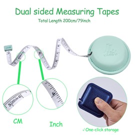 Body Measuring Tape, 79 Inches/2M Double-Sided Scale Tape Measure, Retractable Mini Tape Measure, Leather Tape Measure for Body Measurement, Fabric Tailor Measurement…
