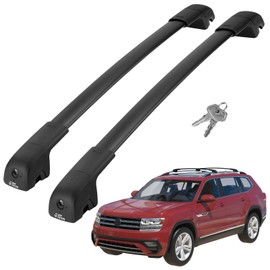 JOYTUTUS Lockable Roof Rack Cross Bars Compatible with Volkswagen VW Atlas 2017-2025 with Raised Side Rails (Not Fit for Cross Sport),Anti-Rust Aluminum Crossbars for Roof Cargo Carrier Bag Luggage