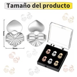 THJOPOKEEL 6 Pares de Levantadores de Oídos Ajustables, Earring Backs, Earring Lifters, Seguros para Levantar el Lóbulo de la Oreja, Elevadores de Aretes Ajustables