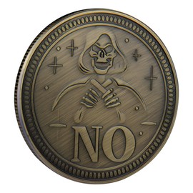 Yes No Coin Decision Maker Coin Flipping Coin Decision Making Coins Commemorative Collection Coin, Includes Coin Decoration Stand and Round Clear case 0.3mm (Bronze)